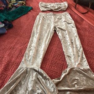 VELVET CHAMPAGNE COLORED SET